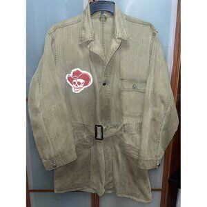 Big D Speed Shop Texas Skull Patch Mechanic Distressed Coveralls Jacket Coat XL